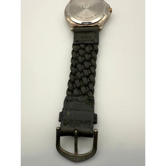 LIFE Quartz Watch Japan Movt Date Green Dial 37mm WR 50M Braided Strap - Picture 5 of 6